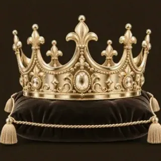 Gold crown on cushion — 22King