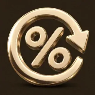 Gold percent symbol — 22King